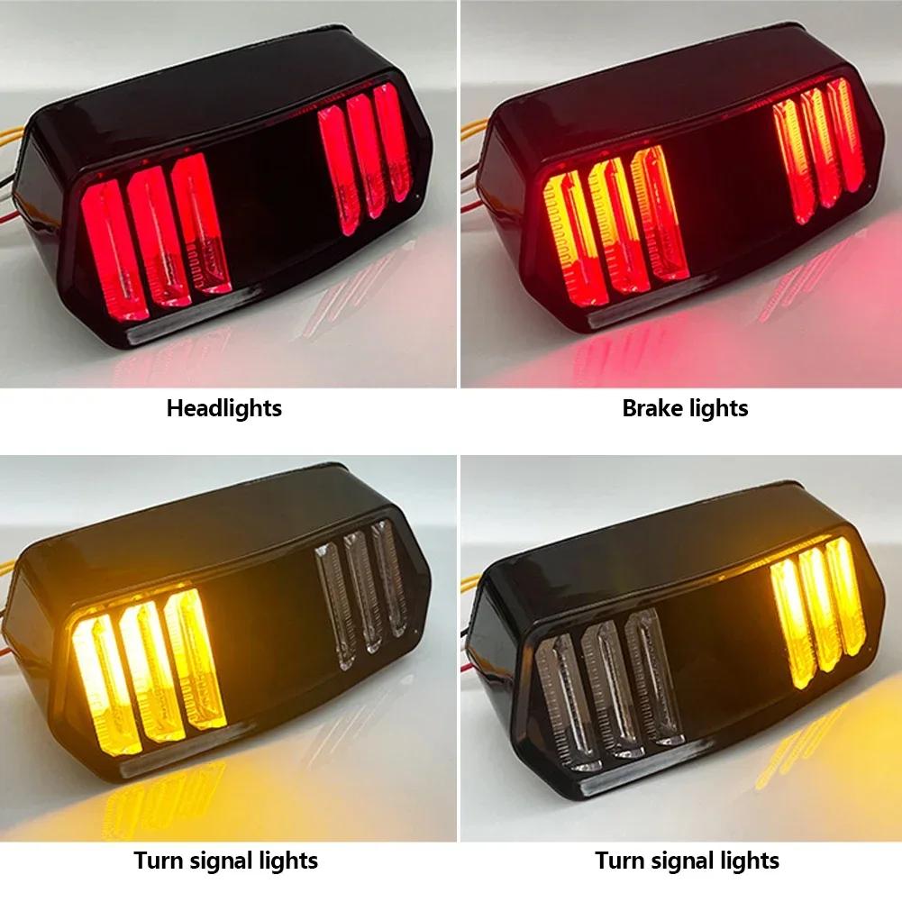 12V Motorcycle DRL Daytime Running Lamp Flowing Taillight Brake Turn Signal Indicators All in One Universal Motorcycle Lights