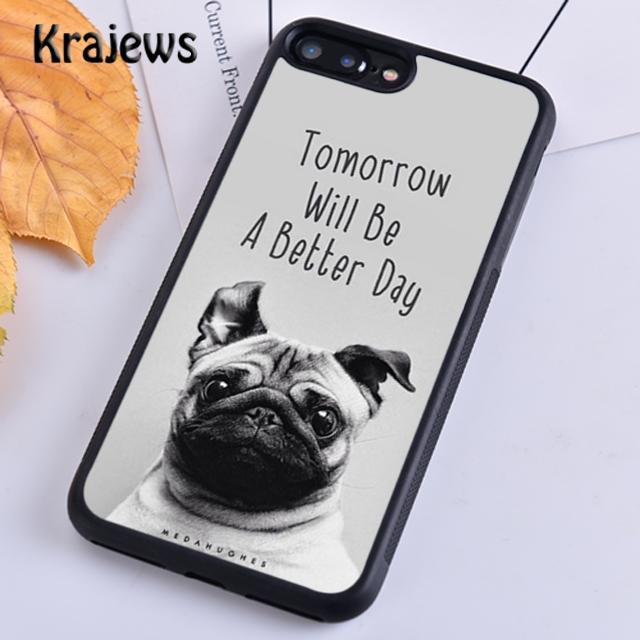 Krajews CUTE PUPPY PUG DOG MOPS Phone Case Cover For iPhone 14 5 6s 7 8 Plus X XR XS 11 12 13 Pro Max Samsung S21 S22ultra Plus