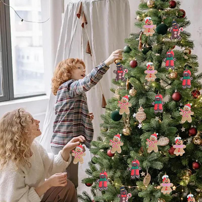 Gingerbread Ornaments For Christmas Tree 12 Pieces Holiday Decoration Farmhouse Tree Decorations For Home School Restaurant Cafe
