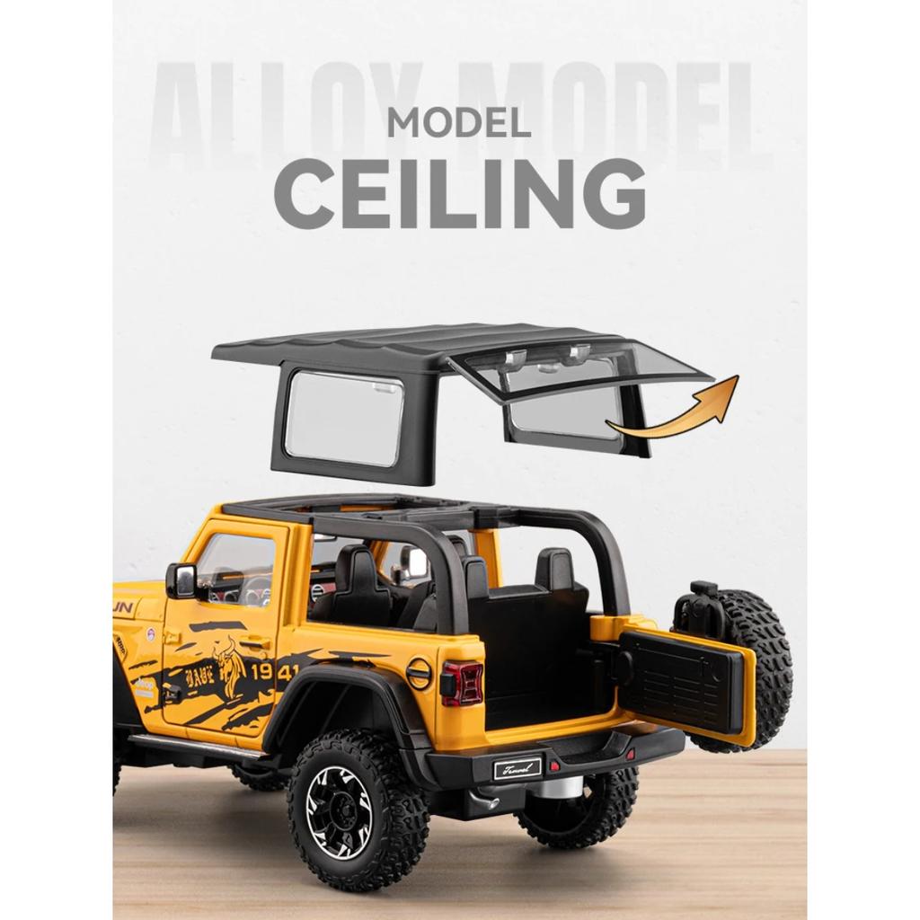 1/24 Jeep Wrangler Rubicon Off Road SUV Alloy Diecast Model Car Outdoor Boutique Classic Decoration Ornaments Gifts with Friend