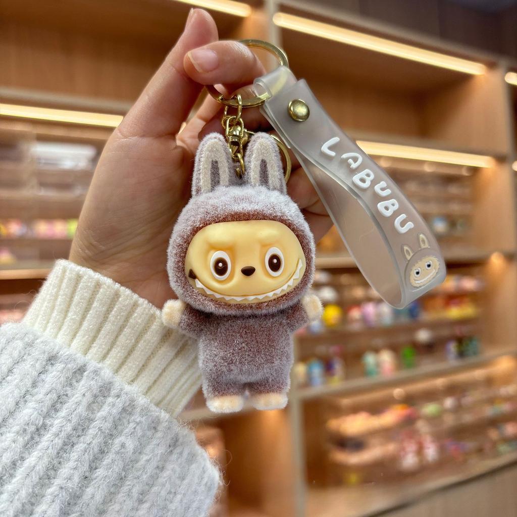 Oversized Flocking Keychain Pendant Doll Key Chain Ring Bag
