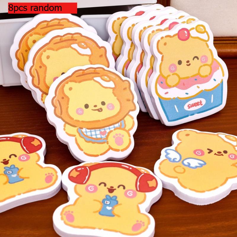 Cartoon Custard Bear Gift Sticky Notes Cute Message High Value Hand Account Decoration Material N Times Kawai Stationery Lovely