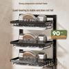 No-Punch Wall-Mounted Dish Drying Rack with Plate and Chopsticks Holder