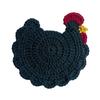 Crochet Hen Coaster, Handmade Chicken Shape Knitted Mat for Coffee Cup, Cute Kitchen Countertop Bar Accessory