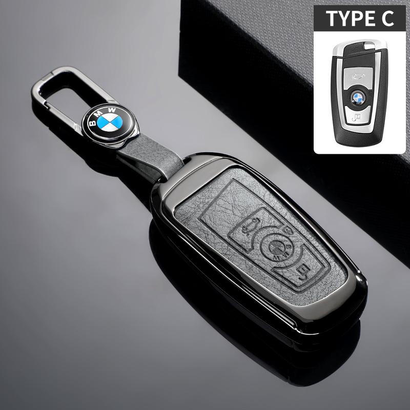 Alloy Leather Car Key Cover Shell Keychain For BMW F20 F30 G20 F31 F34 F10 G30 F11 X3 F25 X4 I3 M3 M4 1 3 5 7 Series Accessories jbvr38