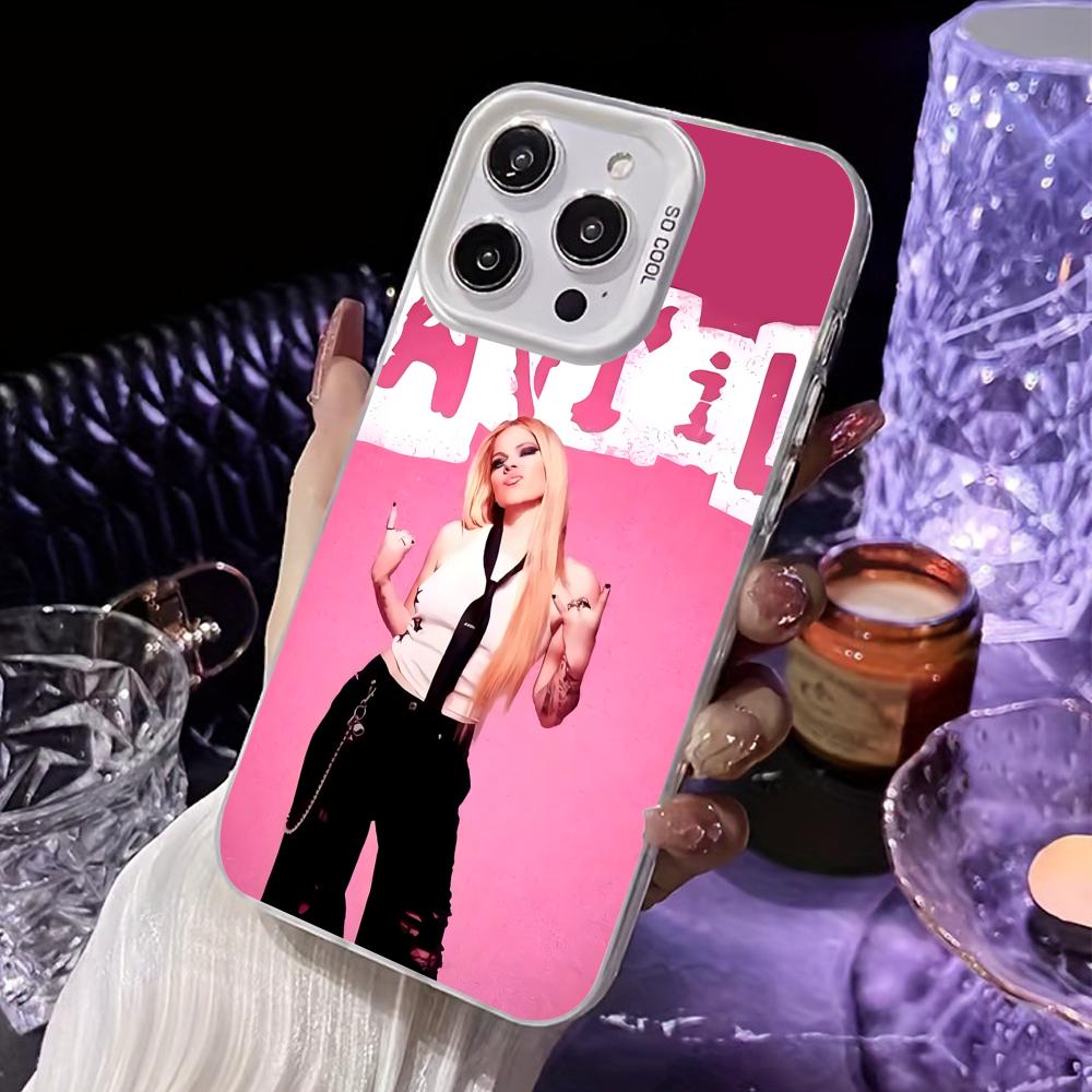 

Avril Lavigne White Translucent Mobile Phone Case for iPhone 17 16 15 14 13 12 11 X XR XS Air Pro Max Plus Colorful Cover iPhone 15