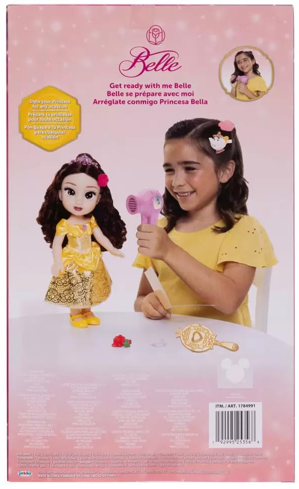 Disney Princess Frozen Hair Care Set (1784991) for Toddler Dolls, Includes Hair Dryer, Hairbrush, and Accessories (Belle) [Parallel Import]