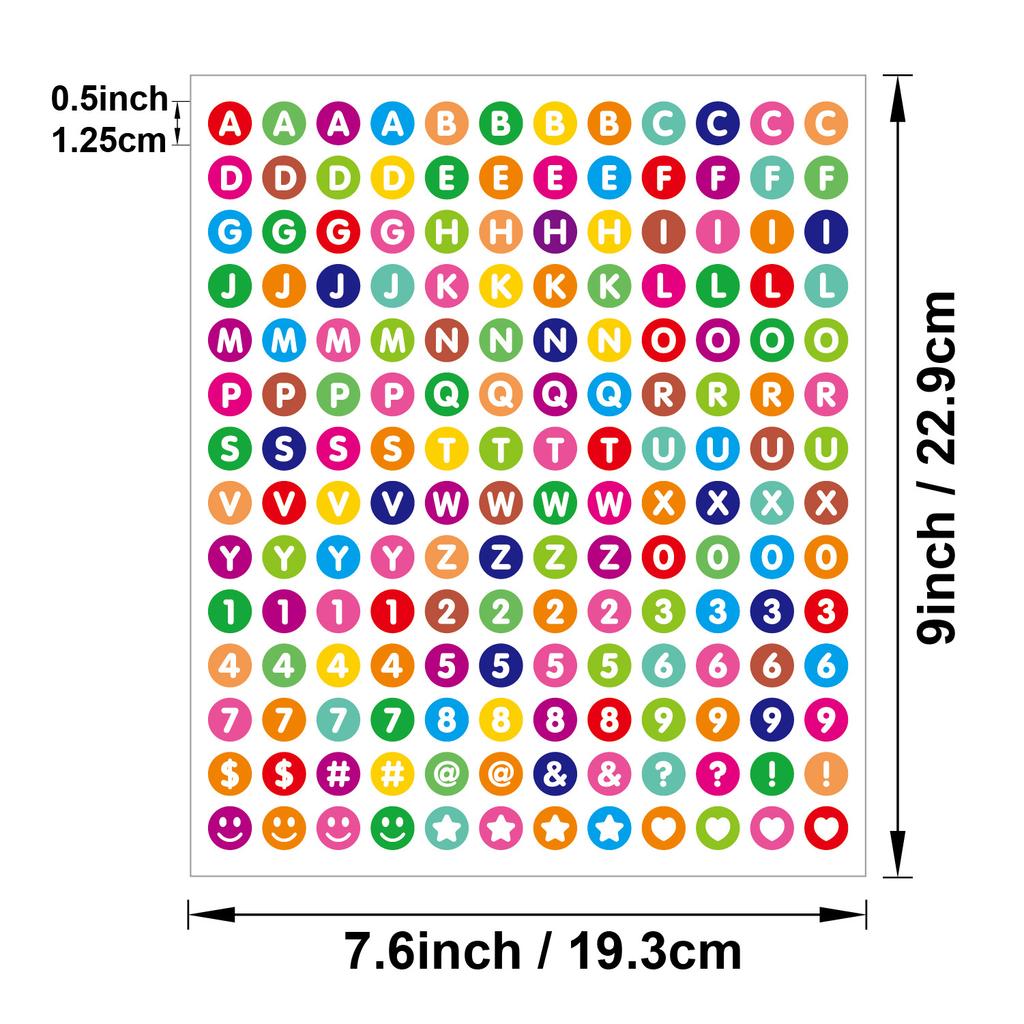 0.5-inch Letter Sticker Small Dot Waterproof DIY Card Item Logo Hand Account Scrapbook Letter Sticker