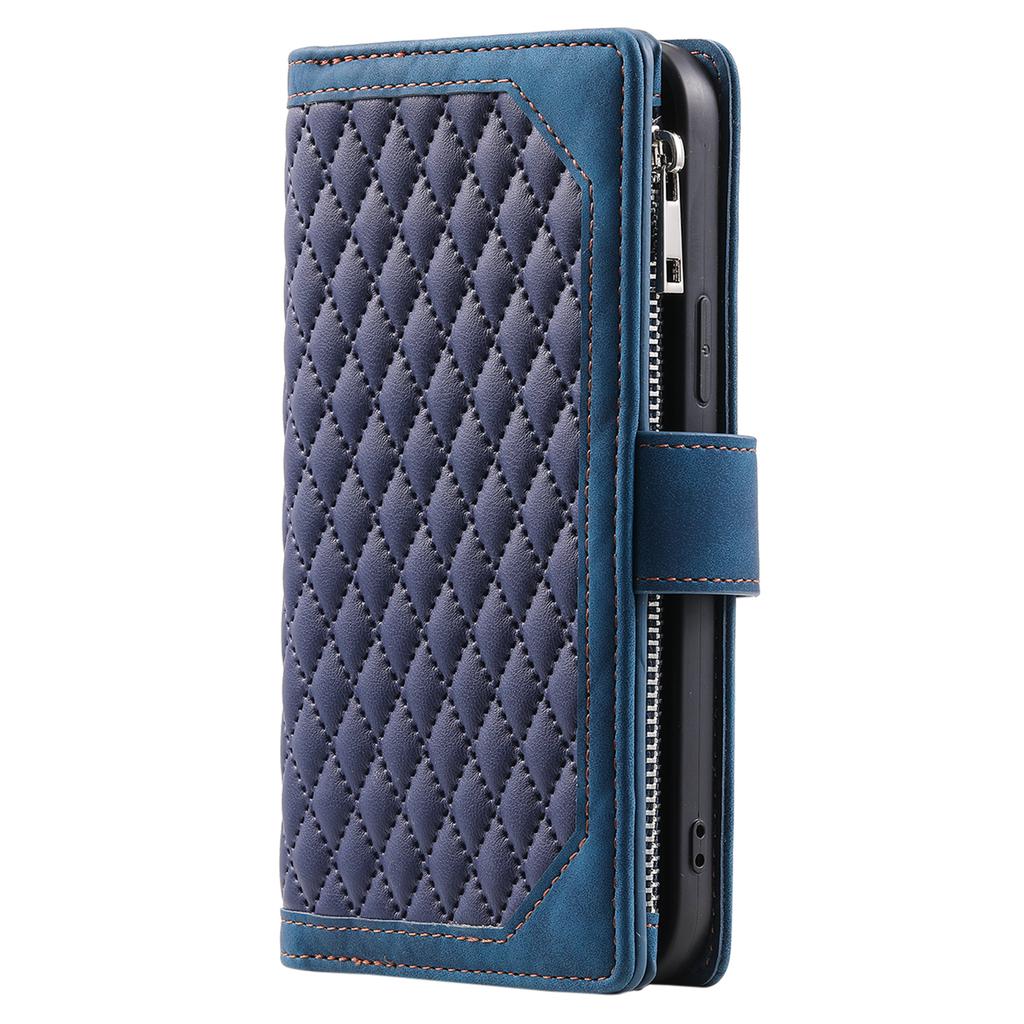 Style 005 For Honor X6b 4G Wallet Case Rhombus Stitching Line PU Leather Phone Cover