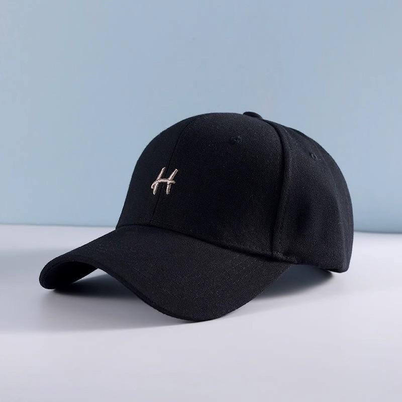 Fashionable Korean Style Couples Duck Tongue Baseball Cap Sun Hat Female Embroidered H Letter Cap