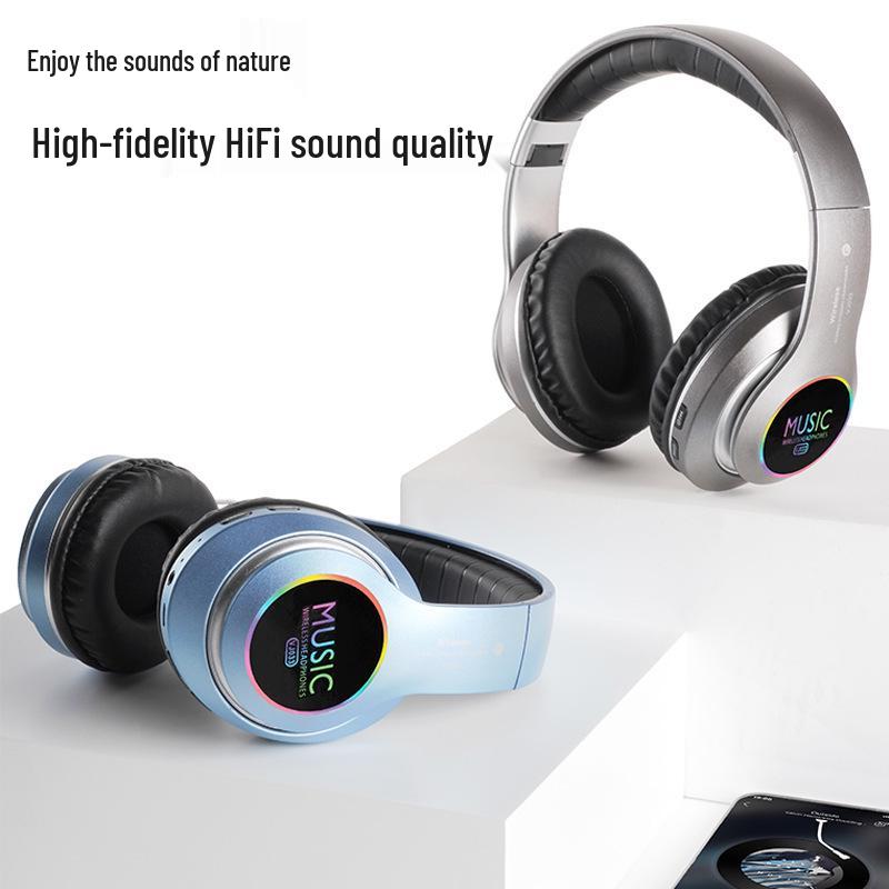 VJ033 Foldable Wireless Bluetooth Headset with LED & Card Slot for Sports