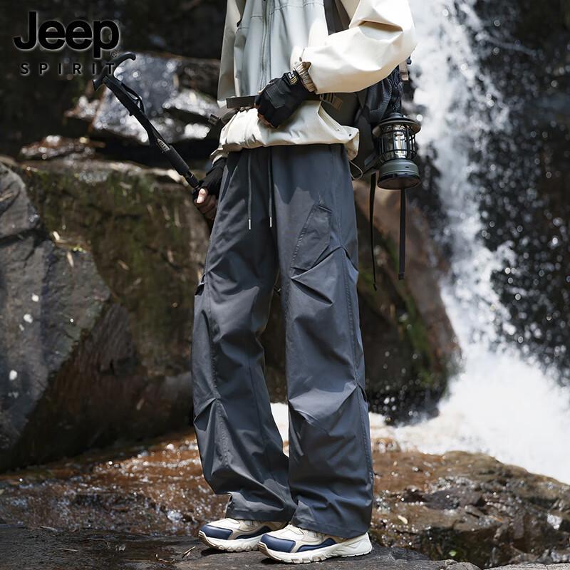 JEEP SPIRIT Men s Thickened Straight-Leg Cargo Pants 4XL