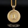 1pc Hip Hop Praying Hands Pendant Stainless Steel for Men Paved Rhinestone Gold Colour Necklace Jewelry