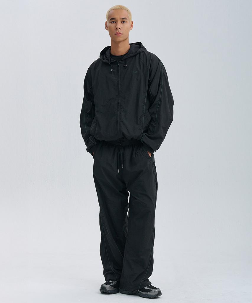 NINEZ Sporty Piping Curved Track Pants (2 Colors)