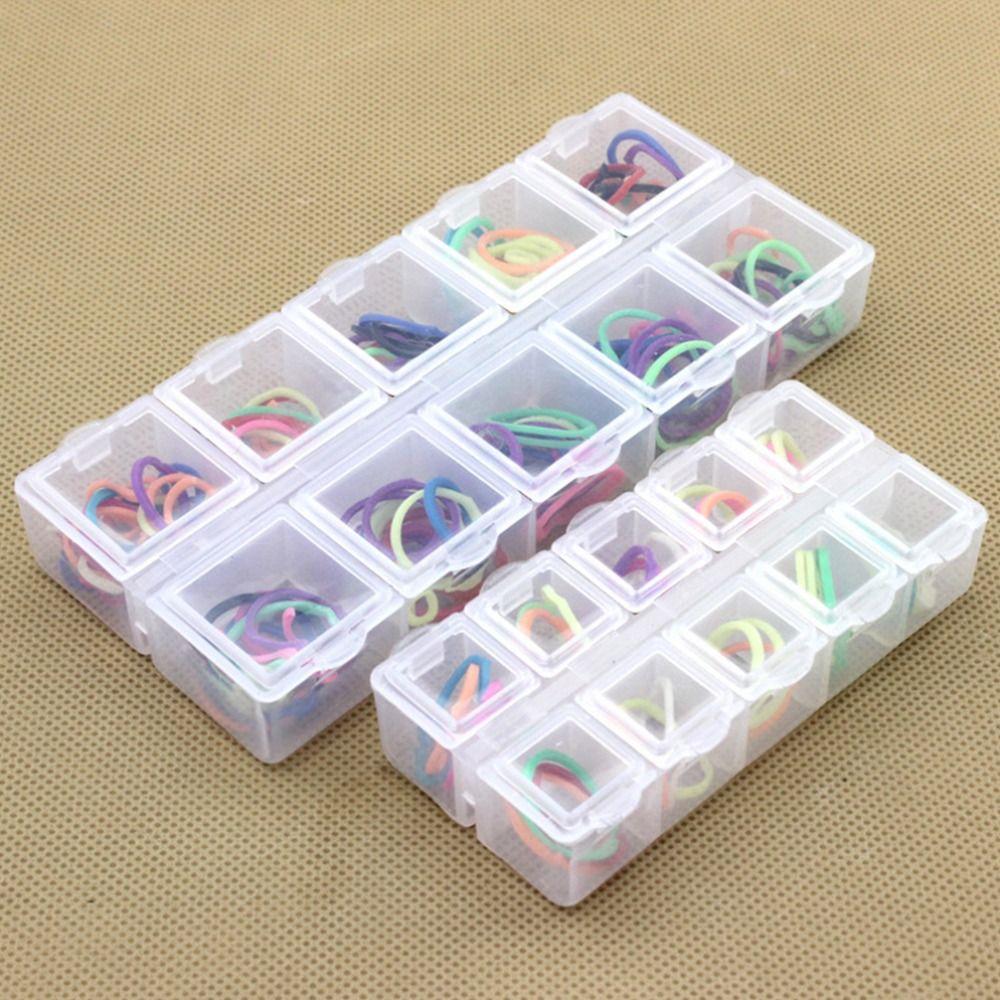 10 Grid Earrings Necklace Organizer Double Row Pill Box Holder Container Medicine Storage Case