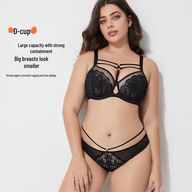 Plus Size Full Cup Bra Set for a Slimmer Look - Beautiful and Supportive for Big Busts
