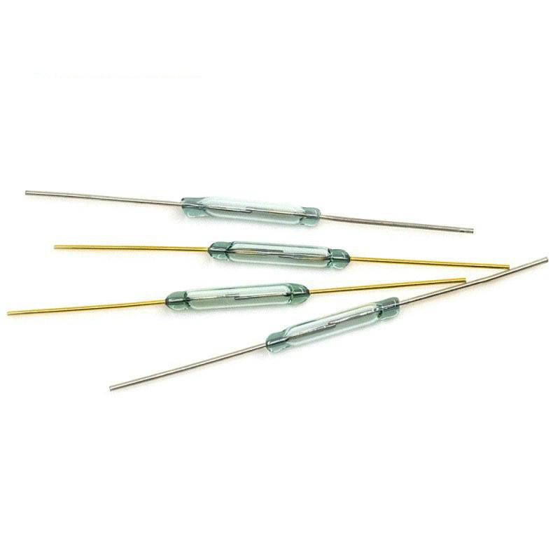 Gold-Electrode Green Reed Switch, Normally Open 2x10 Mm