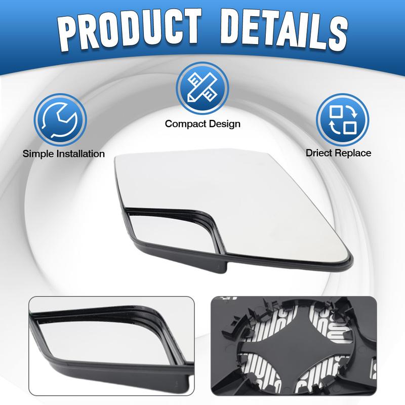 Heated Side Mirror Glass Door Wing Rearview Mirror for GMC Acadia Chevrolet Traverse 2013 2014 2015 2016 2017 Left Hand Drive