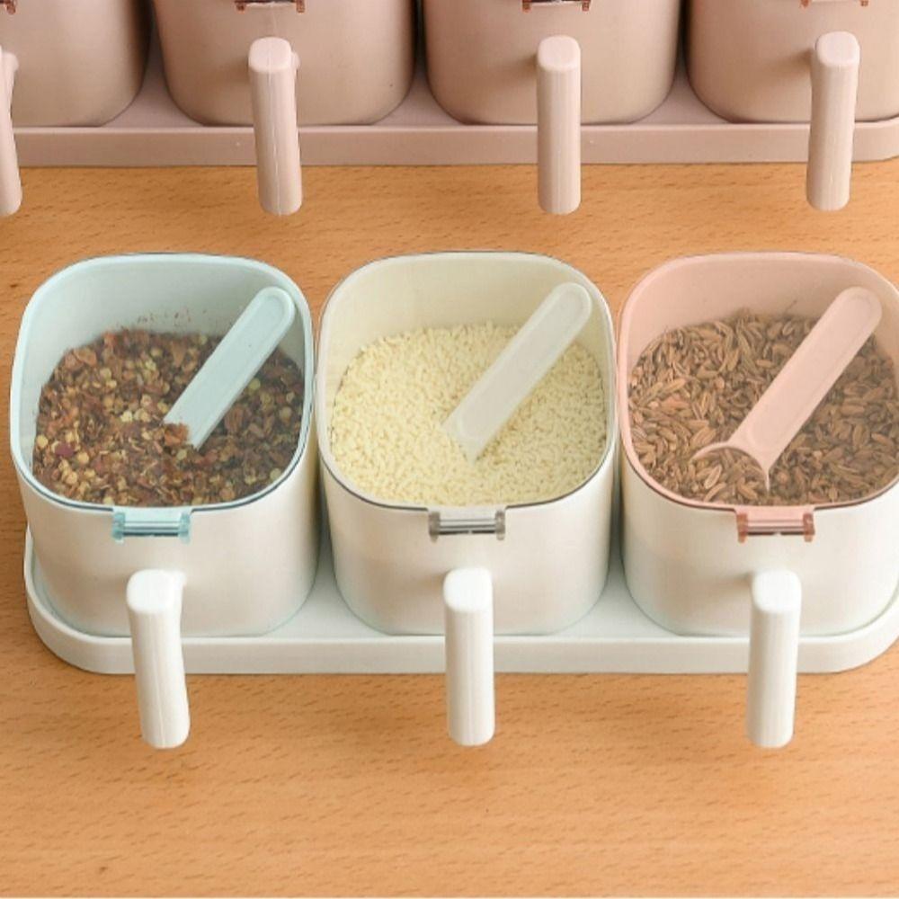 Airtight Seasoning Organizer Anti Slip Condiment Bottle Spice Tools Spices Box  Household