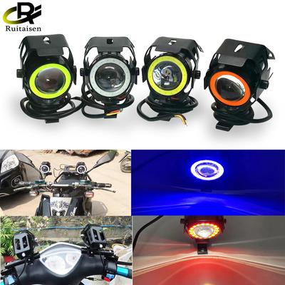 LED Motorcycle Headlight 125W U7 Mini Angel Eye Motorbike Lamp