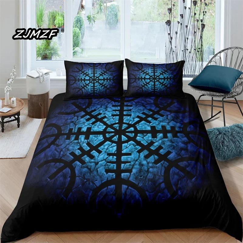 Viking Northern Germanic Culture Wolf Celtic Bedding Set Boys Girls Twin Queen Size Duvet Cover Pillowcase Bed Kids Adult