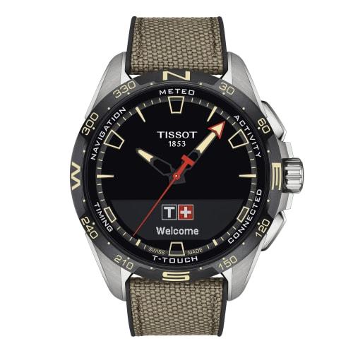 Tissot T-Touch Connect Solar Watch with Textile Strap and Black Dial, Officially Imported, Men's, Model T1214204705107