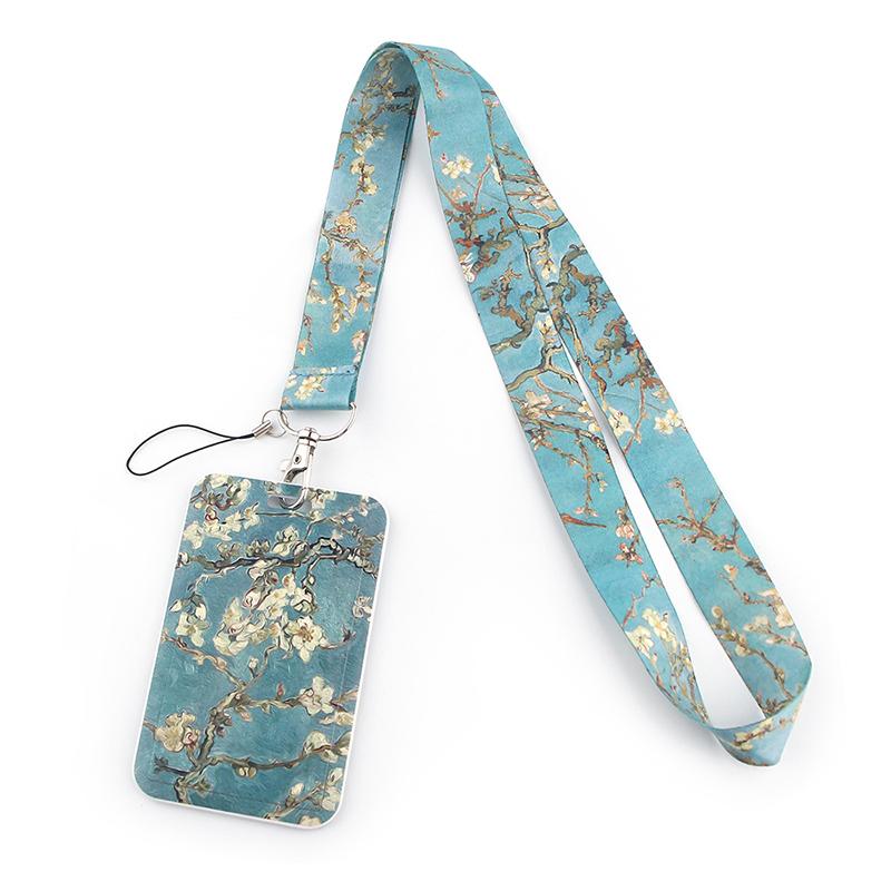 Yoga Sakura Credential Holder Little daisy Lanyard for Key Cute Neck Strap Card ID Badge Holder Key Chain Accessories Wholesale