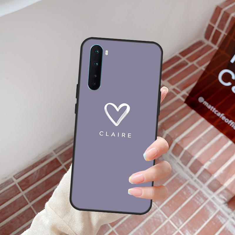Personalise Custom Name Initials Pastel Case For Oneplus 10T 10R 9R 8T 8 9 10 Pro Cover For Oneplus Nord 2 2T N10 N20 N100 N200