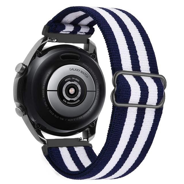 20mm/22mm Armband für Samsung Galaxy Watch 7/FE/6/5/pro/4 44mm 40mm/classic 3/Active 2/46mm Verstellbares Elastisches Nylon Armband