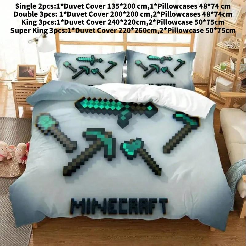 Minecraft Bedding Set With Cotton Fabric And Active Dye For 20m Bed Decor Gift