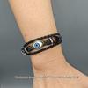 Korean Style Blue Woven Leather Bracelet - Retro Student Design, Popular Personality Bangle