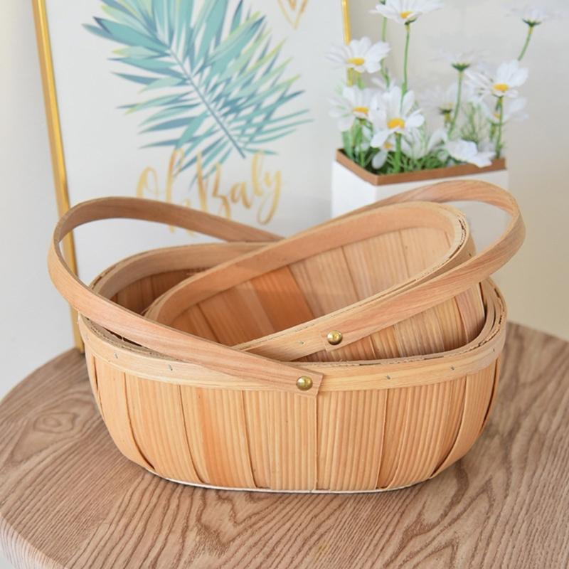 Cesto da picnic grande in vimini con manico Designs Accessorio per giardino Frutta Caramelle Vino e Raccolta Uova di Pasqua