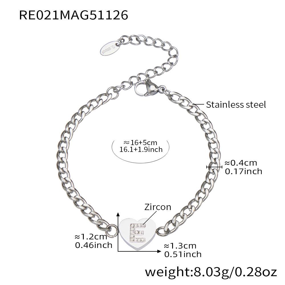 18k Gold-Plated Cuban Chain Jewelry Set: Heart, Zircon, & Initials - Necklace & Bracelet