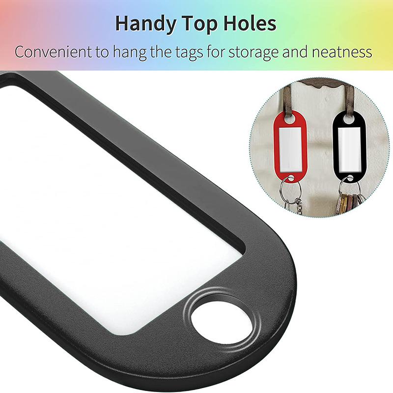 50 PCS Plastic Key Tags Split Ring ID Label Keychains for Organizing Locker Mailbox Apartment Office Home Keys