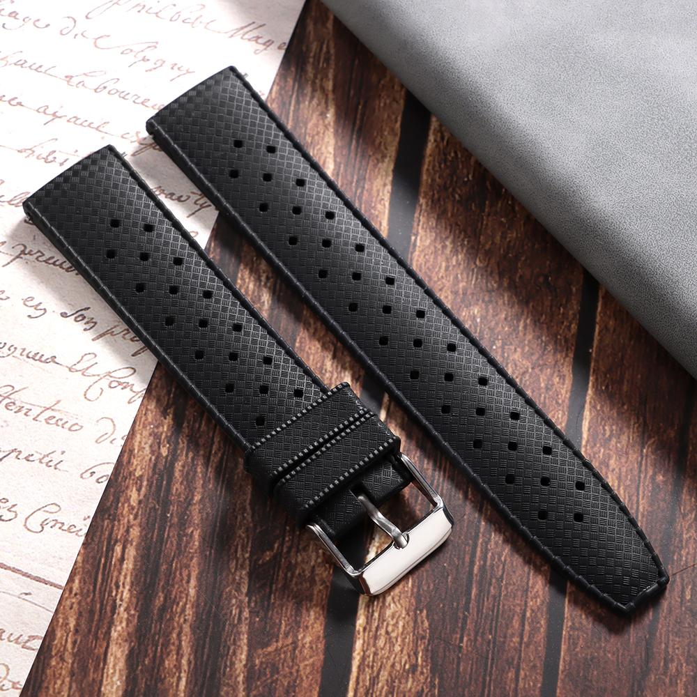 Tropical Silicone Watch Band Quick Release Strap 20mm 22mm for Oris for Seiko for Citizen Rubber Tropic Smart Replacement Straps
