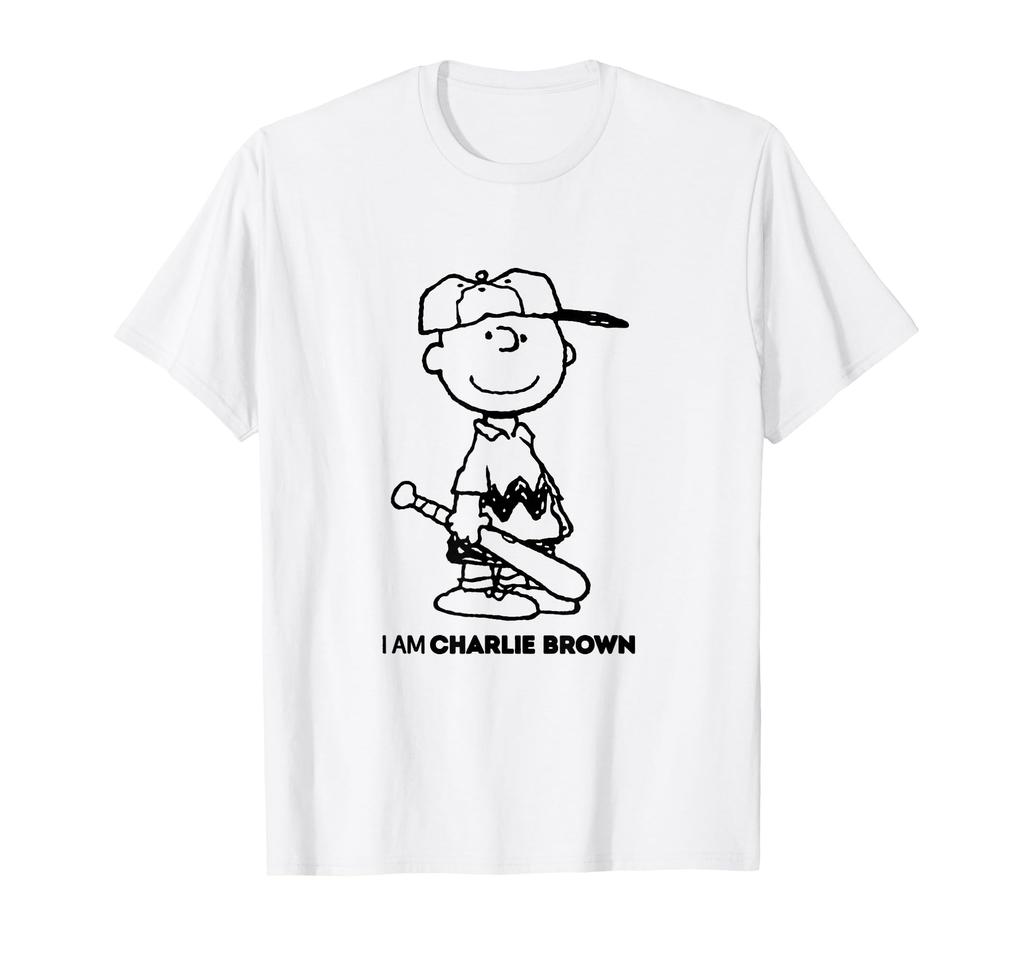 Peanuts I Am Charlie Brown Black Text T-Shirt