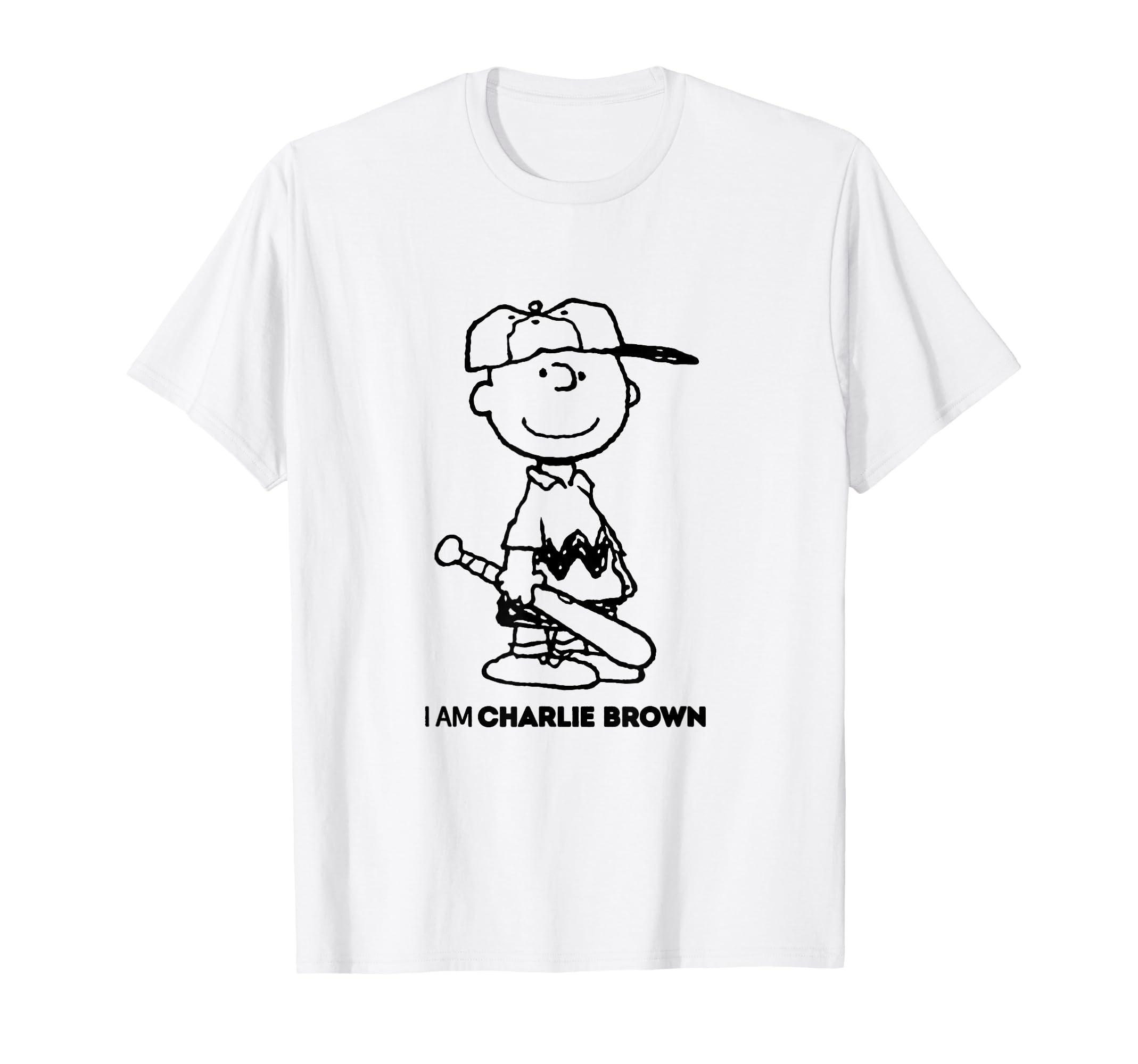 

Peanuts I Am Charlie Brown Black Text T-Shirt