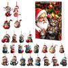 Christmas Advent Calendar Cat Calendar, 24 Days Countdown Cute 2D Kitten Holiday Backpack Charm Accessory Ornaments for Party Tree Decor, Gifts Lovers