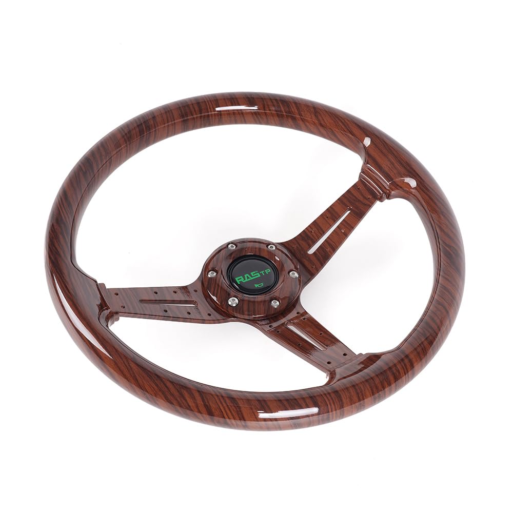 MUTEKI Car Steering 350mm Lightweight ABS Replacement for Cars and Deep Cone Steering Wheel with Horn Universal Fit Wheel, Diameter, Material, Games,