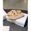 8155-1 Thick-Soled Birkenstocks Sandals Women'S Summer Wear Retro Casual One-Word Slippers Beach Soft Sole
