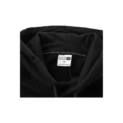 PUMA Men's Black Sports Casual Hooded Knit Sweatshirt with Logo Print