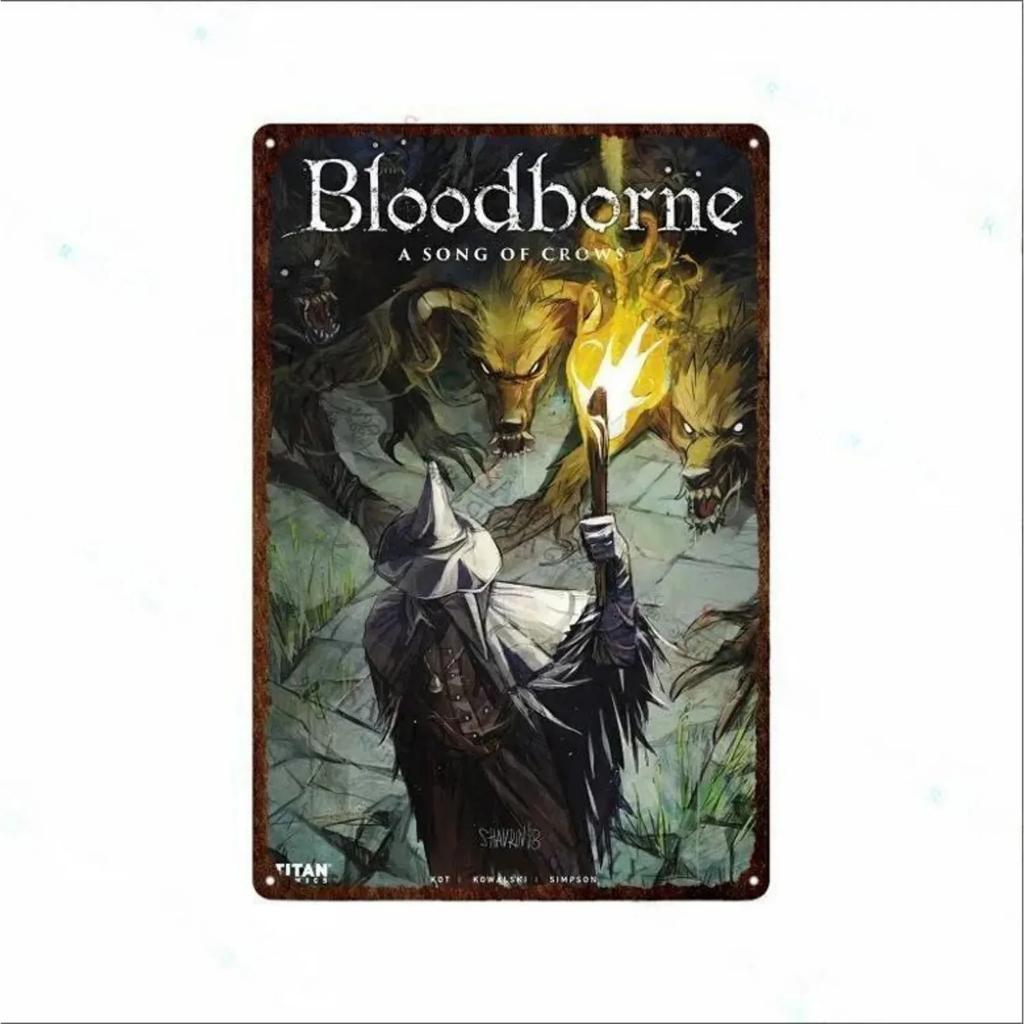 Plaque Metal Tin Signs Bloodborne Wall Decoration Vintage Art Posters Iron Painting for Man Cave Home Cafe Game Room Club Bar