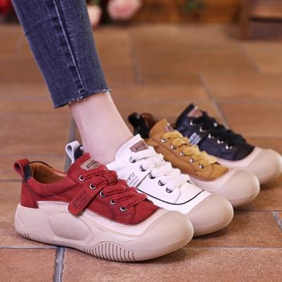 Spring and Autumn New Versatile Thick Soled Retro Single Shoes Soft and Comfortable Height Boosting Women's Casual Shoes