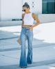 2022 High-Elastic Washed Denim Women's Bell Bottoms - Trendy and Comfortable