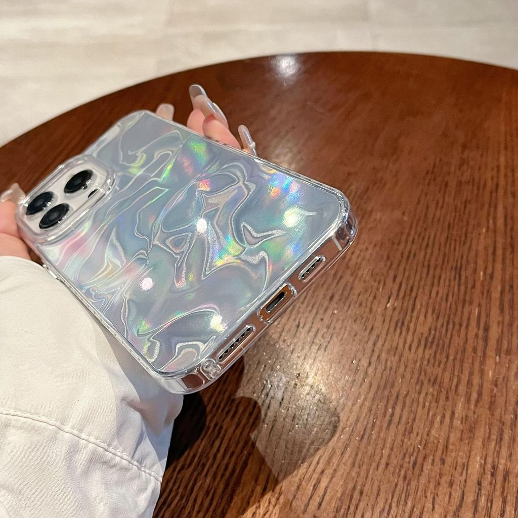 For iPhone 15 Pro Max Case IMD Ripple Pattern Hard PC Shockproof Phone Cover
