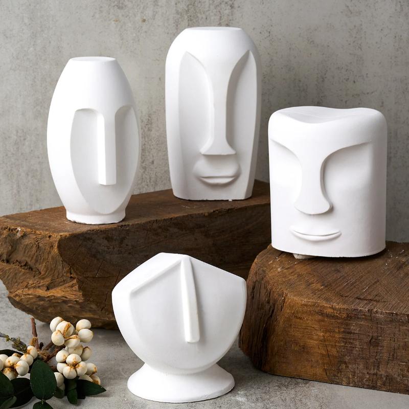 Nordic Design Silicone Candle Mold DIY Abstract Human Face Column  Soap Molds Plaster Resin Craft Making Home Decor Art Gifts