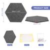 6Pc 12"x10" Felt Bulletin Board Self Adhesive Hexagon Felt Tiles for Sound Proofing Wall Panels for Home Office Recording Studio