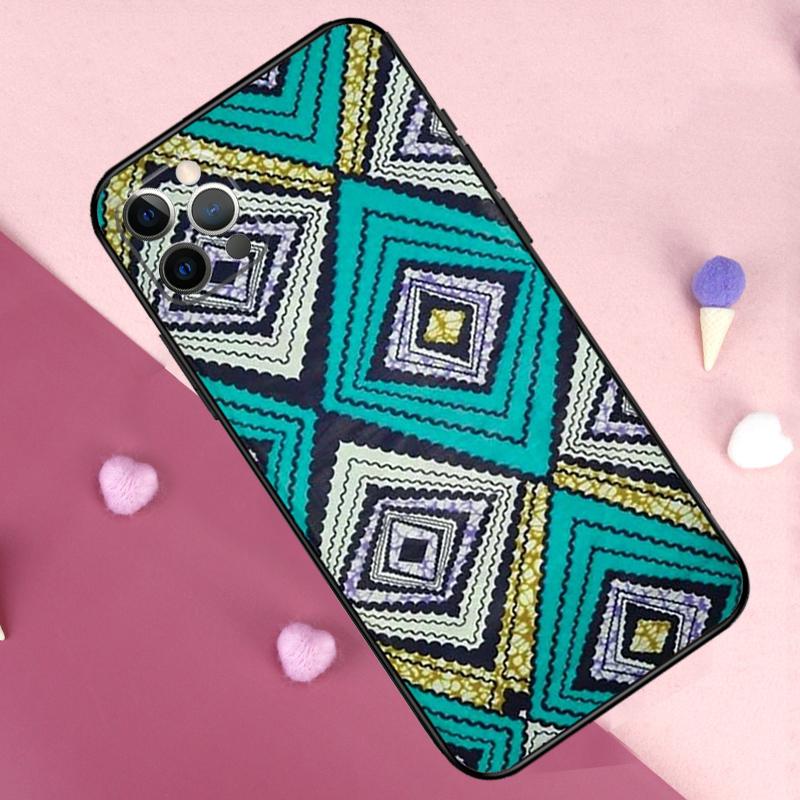African Fabric Print Phone Case For iPhone 17 Pro Max 17 Air 11 14 15 16 Pro Max Plus 12 13 Mini 16e Back Cover