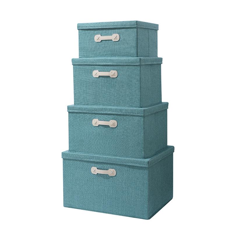 Morandi Foldable Storage Box with Lid - Clothes, Toys & Desktop Organizer