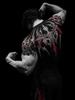T-shirt de cyclisme élastique pour homme - Impression Hache Venom - Vêtement de fitness tendance à manches courtes